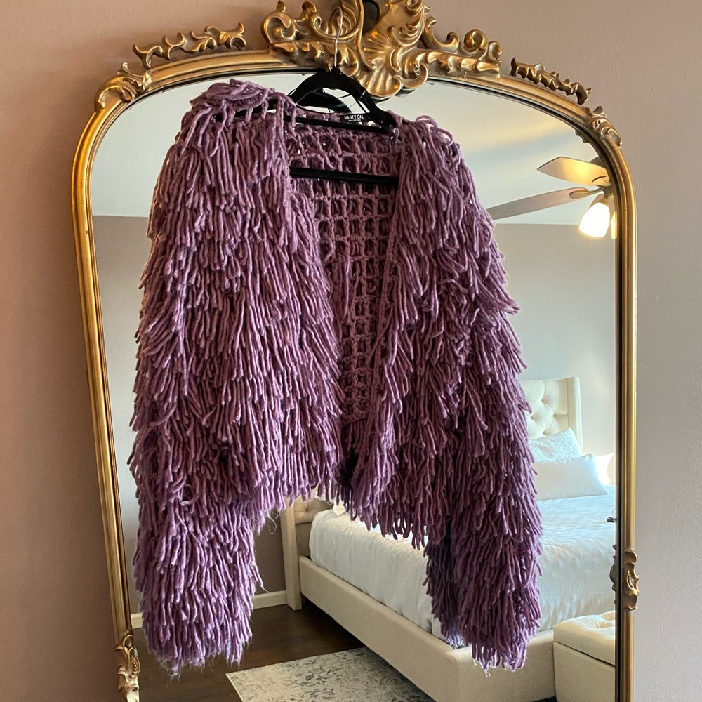 Purple Shag Cardigan